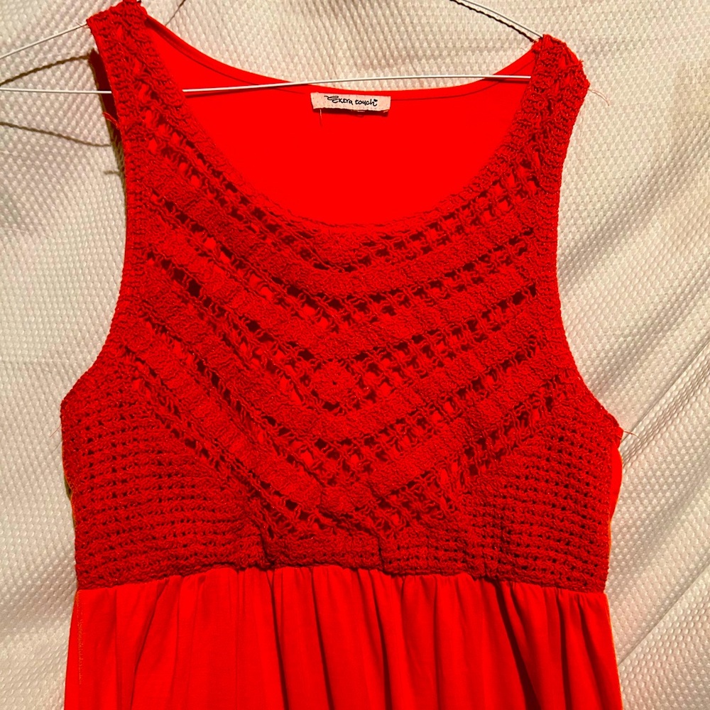 Extra Touch Vibrant Orange A-Line Skirt